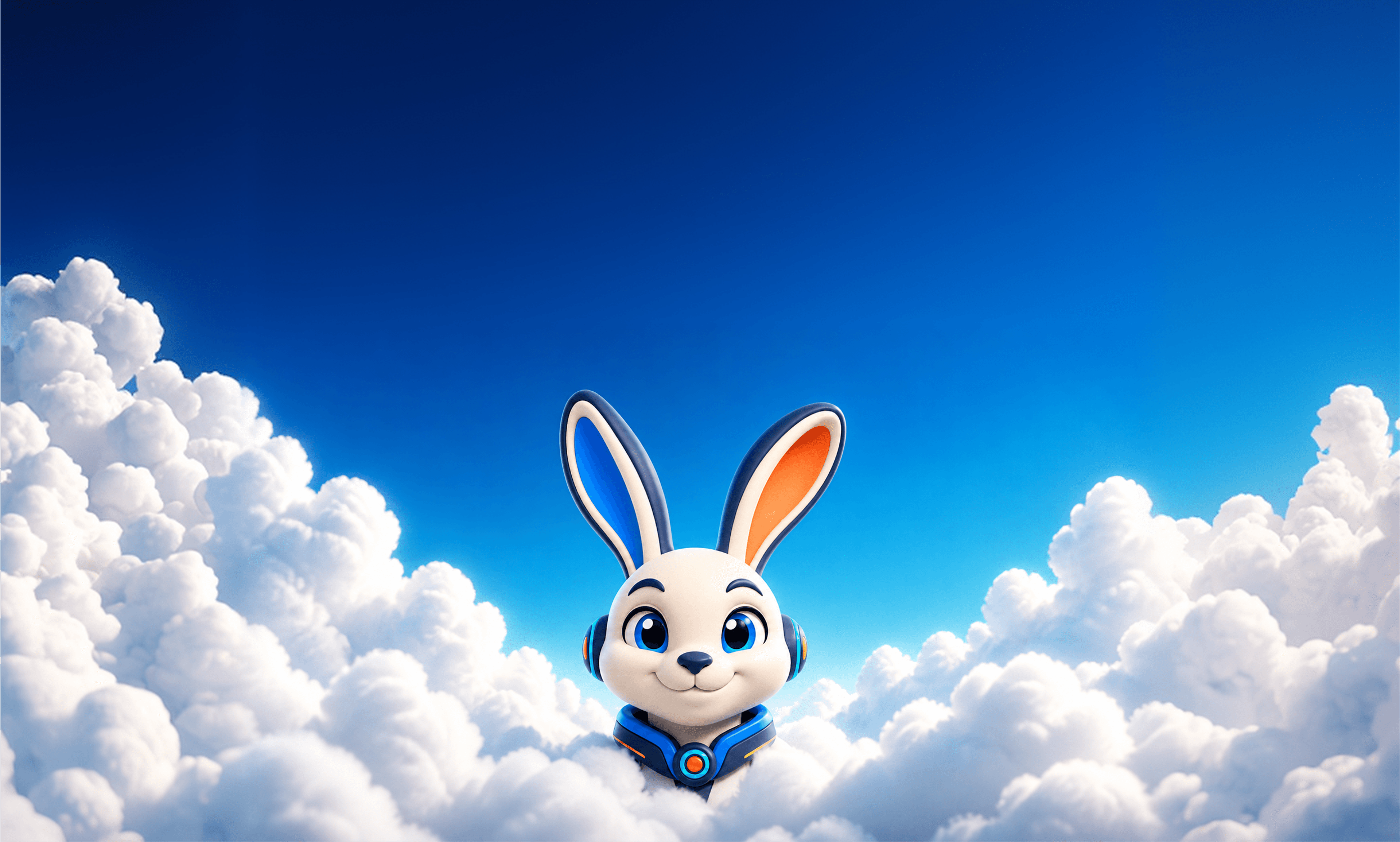 El asistente Cony entre nubes bajo un cielo azul